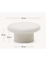 DADA mesa pequeña en hormigón blanco resistente para jardines y terrazas