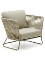 ACEM armchair with rope and metal for indoor and outdoor garden terraces