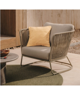 ACEM Sillon en cuerda y acero para exterior terrazas jardín interior