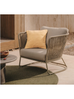 ACEM armchair with rope and metal for indoor and outdoor garden terraces