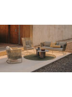 BABILONIA armchair with rope and metal for indoor and outdoor garden terraces