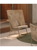 BABILONIA armchair with rope and metal for indoor and outdoor garden terraces