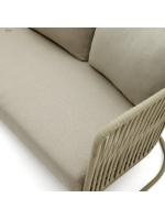 ACEM sofa L 189 cm with rope and metal for indoor and outdoor garden terraces