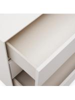 DAMOR comò cassettiera 110x75h cm MDF laccato bianco e gambe in acciaio bianco