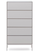 DAMOR cassettiera 60x114h cm in MDF laccato bianco e gambe in acciaio bianco