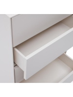 DAMOR cassettiera 60x114h cm in MDF laccato bianco e gambe in acciaio bianco