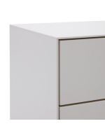 DAMOR chest of drawers 60x114h cm in white lacquered MDF and white steel legs