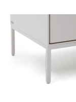 DAMOR chest of drawers 60x114h cm in white lacquered MDF and white steel legs