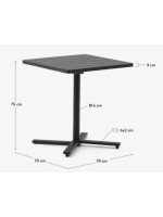 LOUISE Table pliante 70x70 en aluminium noir pour maison bars à glaces