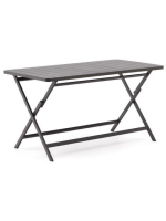 BIRMA 140x70 Table pliante en aluminium noir pour maison bars à glaces