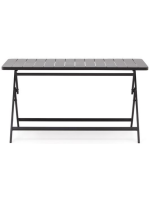 BIRMA 140x70 folding table in black aluminum for home ice cream bars