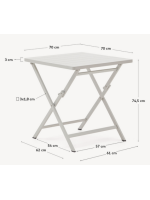 ATER 70x70 tavolo chiudibile in alluminio grigio chiaro per casa bar gelaterie