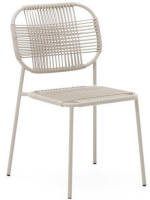 DINORI Farbauswahl stapelbarer Designerstuhl aus synthetischem Seil und verzinktem Stahl für Hausgarten Terrassenmöbel
