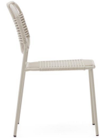 DINORI Chaise design empilable en corde synthétique et acier galvanisé choix de couleurs pour terrasse et jardin maison