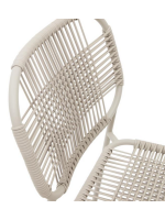 DINORI Chaise design empilable en corde synthétique et acier galvanisé choix de couleurs pour terrasse et jardin maison