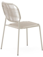 DINORI Chaise design empilable en corde synthétique et acier galvanisé choix de couleurs pour terrasse et jardin maison