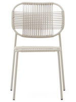 DINORI Chaise design empilable en corde synthétique et acier galvanisé choix de couleurs pour terrasse et jardin maison