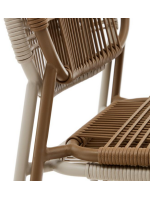 DINORI Chaise design empilable en corde synthétique et acier galvanisé choix de couleurs pour terrasse et jardin maison