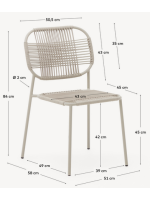 DINORI Chaise design empilable en corde synthétique et acier galvanisé choix de couleurs pour terrasse et jardin maison