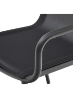 ALDANA noir ou blanc en aluminium peint et en textilène chaise empilable pour intérieur ou extérieur