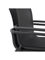 ALDANA black or white in aluminum and textilene stackable chair for indoor or outdoor