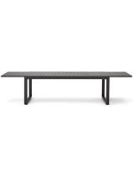 ALDANA 220 extendable 340 cm black aluminum table for garden terrace bar restaurants indoor or outdoor