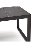 ALDANA 220 extendable 340 cm black aluminum table for garden terrace bar restaurants indoor or outdoor