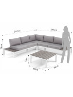 AMAVER ensemble d'angle en aluminium blanc coussins inclus pour intérieures ou extérieures terrasses de jardin