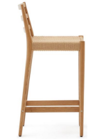 AVREL sgabello seduta h 70 cm in legno massello di rovere finitura naturale e corda