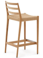 AVREL sgabello seduta h 70 cm in legno massello di rovere finitura naturale e corda