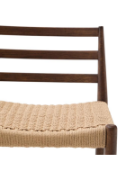 NIKOL taburete con asiento h 70 cm de madera maciza de roble con acabado nogal y cuerda