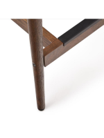 NIKOL taburete con asiento h 70 cm de madera maciza de roble con acabado nogal y cuerda
