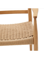 BASTANT chair with armrests in solid oak and rope seat