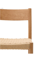FASCION Hocker mit Sitzhöhe 65 cm aus massivem Eichenholz mit natürlichem Finish und Seil