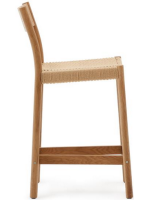 FASCION sgabello seduta h 65 cm in legno massello di rovere finitura naturale e corda