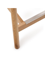 FASCION Hocker mit Sitzhöhe 65 cm aus massivem Eichenholz mit natürlichem Finish und Seil