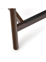 PAPIRO tabouret avec assise h 65 cm en bois de chêne massif finition noyer et corde