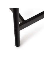 SIENA Hocker mit Sitzhöhe 65 cm aus massivem Eichenholz mit schwarz Finish und Seil