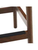 MOGAN tabouret avec assise h 65 cm en bois de chêne massif finition noyer et corde