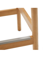ELART taburete con asiento h 65 cm de madera maciza de roble con acabado natural y cuerda