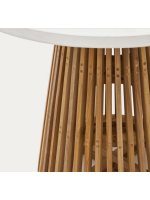DESDEMONA ⌀ 90 o ⌀ 120 cm tavolo di design in legno di teak e piano in cemento bianco arredo casa interno o esterno