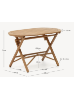 ERTESC 120x60 cm outdoor folding table in solid acacia wood