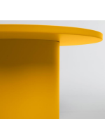DERTEM table basse ronde en métal jaune