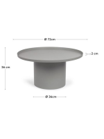 OSLO table basse ronde en métal gris