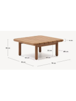 ARMONICA 70x70 cm tavolino in legno massello di teak per esterno giardino o terrazzo