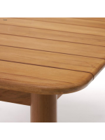 ARMONICA Mesa de madera de teca maciza de 220x100 cm extensible 294 cm para jardín o terraza exterior