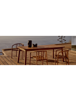 ARMONICA 220x100 cm extendable 294 cm solid teak wood table for outdoor garden or terrace