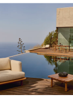 ARMONICA Mesa de madera de teca maciza de 220x100 cm extensible 294 cm para jardín o terraza exterior