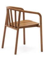 ARMONICA stackable armchair chair with armrests in solid teak wood for outdoor gardens and terraces