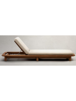 ARMONICA sun lounger in teak wood for outdoor garden terraces and indoor home or contract